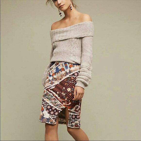 Maeve Vianna Asian Crane Pencil Skirt - Picture 2 of 6